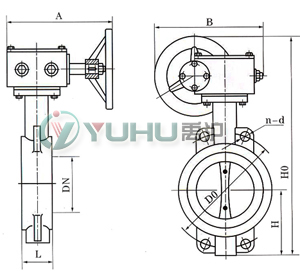 D371F四氟密封蝶閥 (蝸輪傳動) 