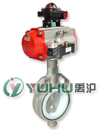 D971F氣動四氟密封對夾蝶閥 D971F氣動四氟密封對夾蝶閥