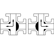 T型電動三通球閥 流向示意圖